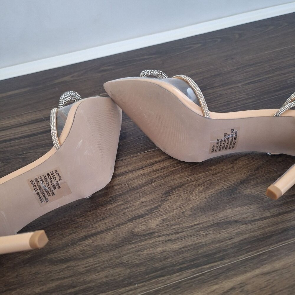 NWOT Journee Collection Beige/Clear Pointed Toe Pump Formal Preppy Classy - Picture 6 of 8
